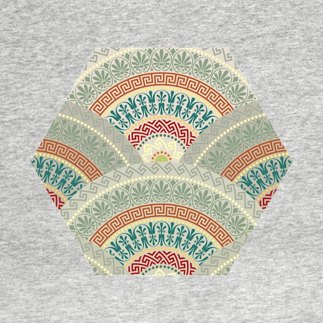 Pastel fan Greek patterns by kavalenkava